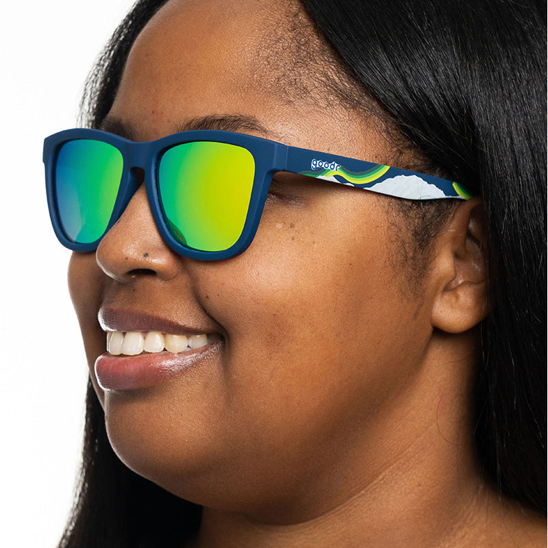 Denali | Blue with snowy mountain print frames | National Parks Foundation charity sunglasses | goodr OG sunglasses