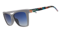 Gray sunglasses with blue gradient lenses and colorful National Park Foundation artwork on the temples.