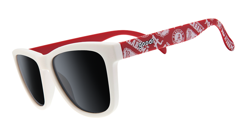 University of Alabama red and white goodr sunglasses