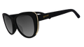 Black cat eye sunglasses with gold accents on the frame.